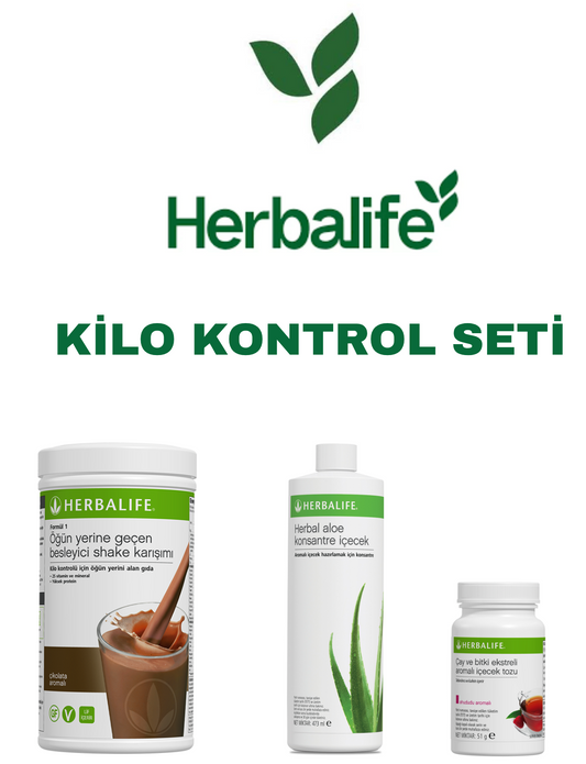 Herbalife Kilo Kontrol Seti (Çikolata aromalı shake, aloe vera, ahududulu çay)