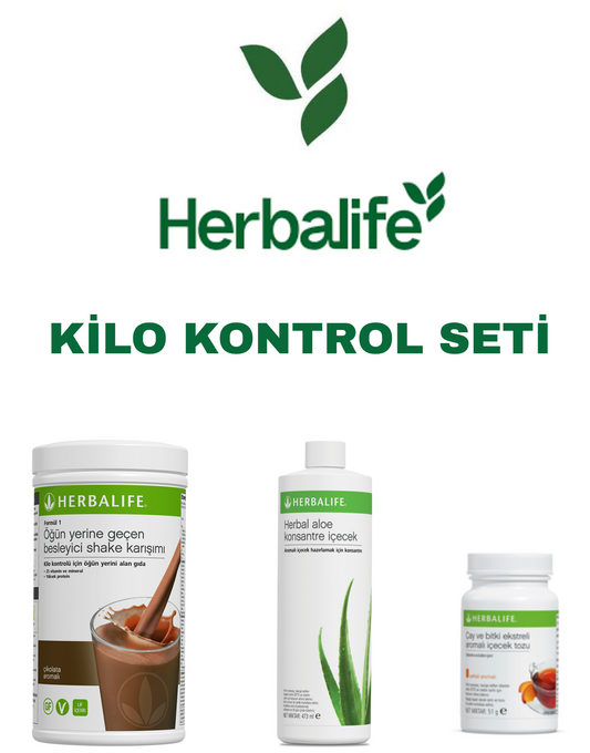 Herbalife Kilo Kontrol Seti (Çikolata aromalı shake, aloe vera, şeftalili çay)